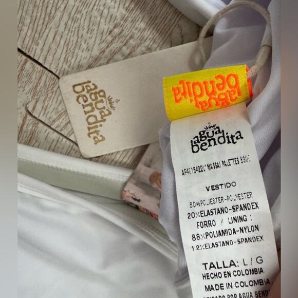 Agua Bendita Maxi Dress Sexy Stretchy Bridal Honeymoon Engagement Asymmetrical L - Picture 13 of 16